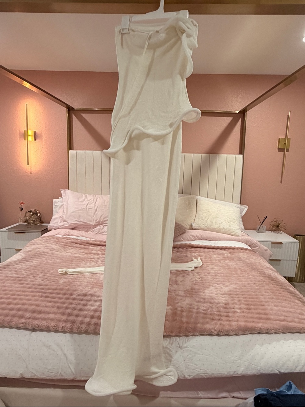Meshki Ivory Halter Ruffle Maxi Dress - Picture 10 of 14